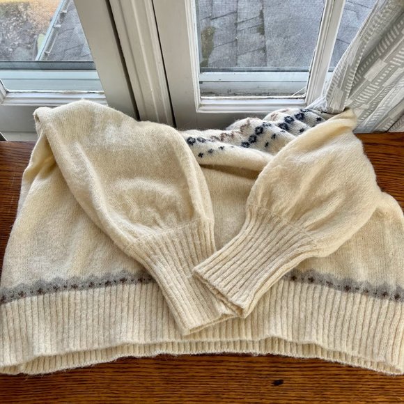 J.Crew Collection Alpaca and Wool Fair Isle Fuzzy Oversized Sweater - L - Picture 10 of 13